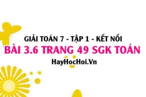 Giải bài 3.6 trang 49 Toán 7 Tập 1 SGK Kết nối tri thức